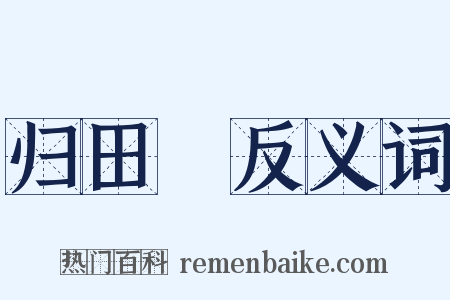 归田録反义词是什么意思的图片